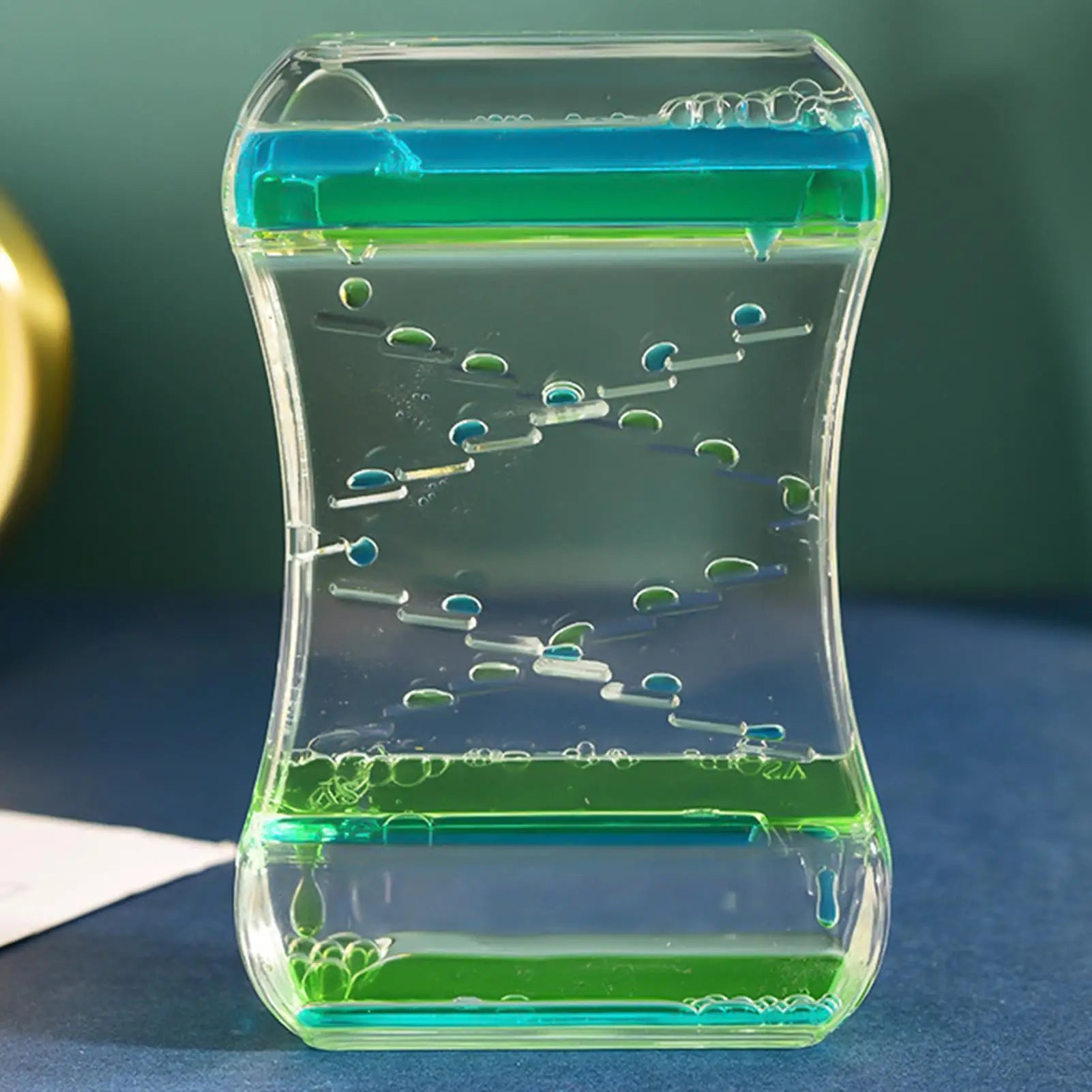 Colorful Spiral Liquid Timer Hourglass with Floating Bubbles - Visual Sensory Toy for All Ages, Ideal for Home and Office Decor