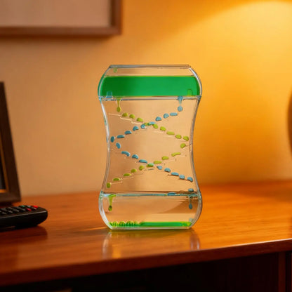 Colorful Spiral Liquid Timer Hourglass with Floating Bubbles - Visual Sensory Toy for All Ages, Ideal for Home and Office Decor
