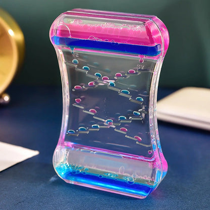 Colorful Spiral Liquid Timer Hourglass with Floating Bubbles - Visual Sensory Toy for All Ages, Ideal for Home and Office Decor